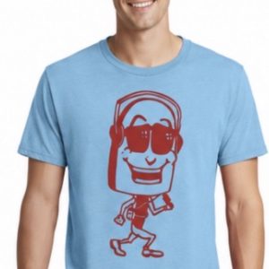 Softstyle - Sky Blue - Red Print
